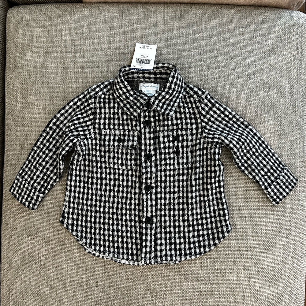 Ralph Lauren baby boy houndstooth button down.